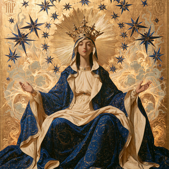 Marie, Reine du Ciel — La Couronne au-dessus des volutes lumineuses