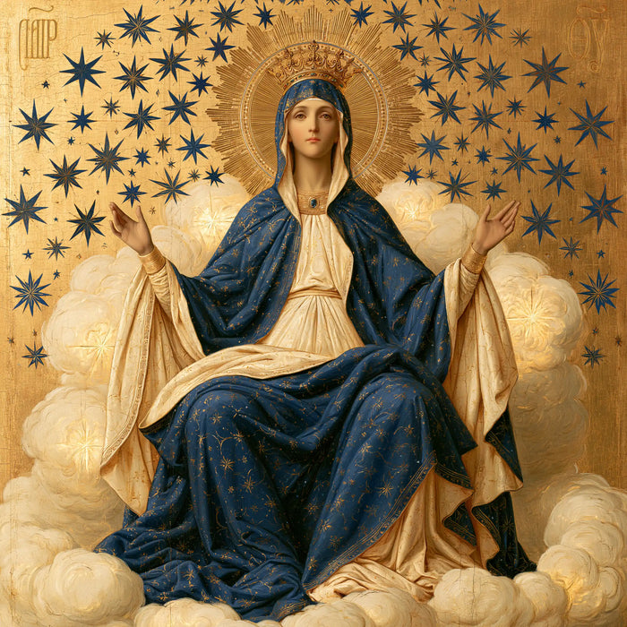 Marie, Reine du Ciel — Le Manteau bleu sous la pluie d’astres