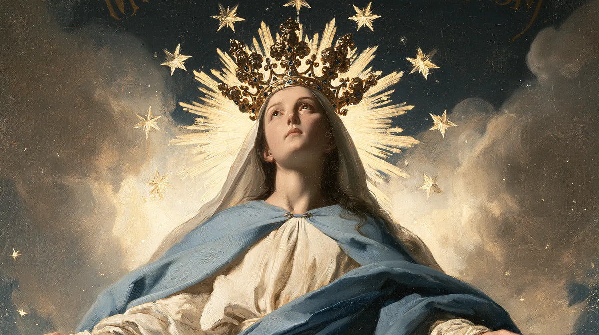 Marie, Reine du Ciel — La Couronne en éclats sur la nuit bleue