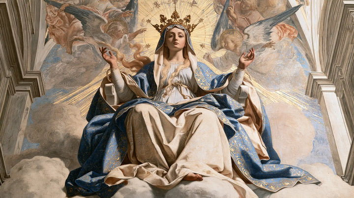 Marie, Reine du Ciel — Les Paumes dans la lumière de la voûte