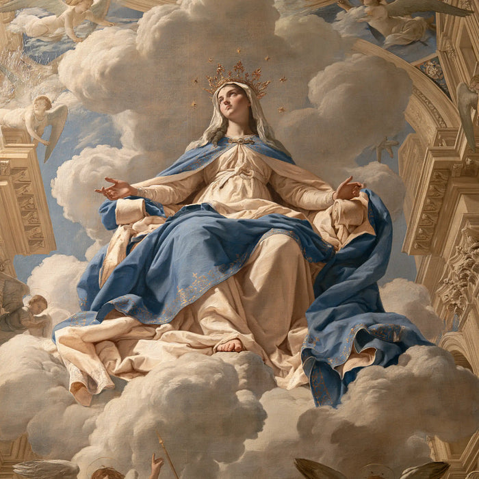 Marie, Reine du Ciel — Le Trône au sommet des nuages peints