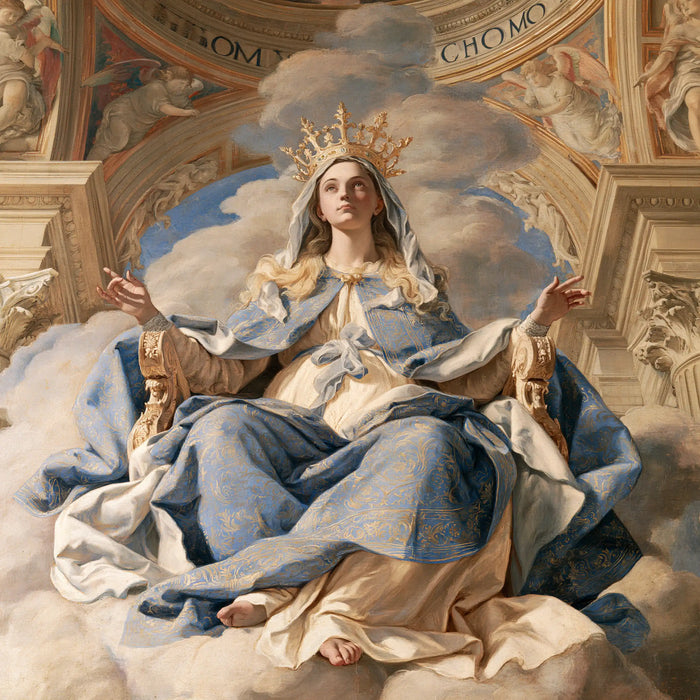 Marie, Reine du Ciel — Les Paumes offertes dans le palais bleu