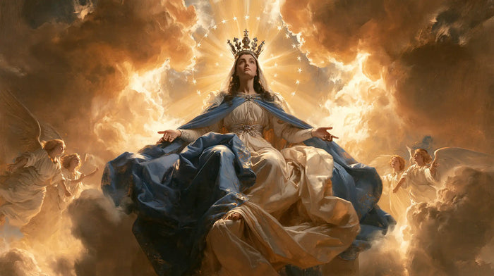 Marie, Reine du Ciel — Le Grand Drapé sous le diadème solaire