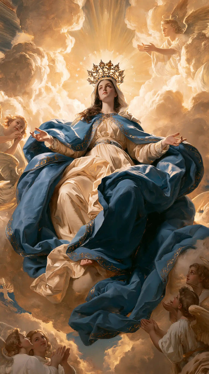 Marie, Reine du Ciel — La Vague sombre dans l’écrin de gloire