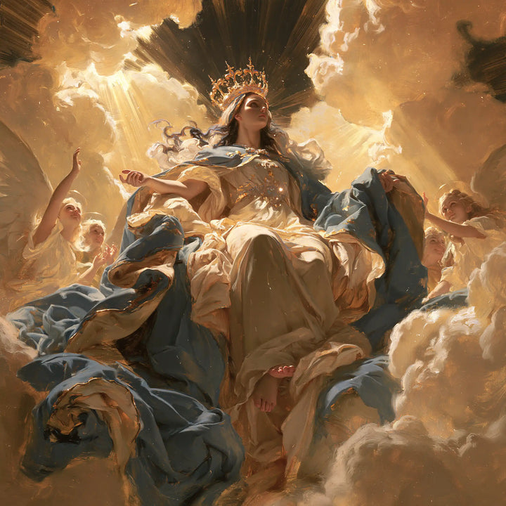 Marie, Reine du Ciel — Le Visage tourné vers l’ouverture d’or