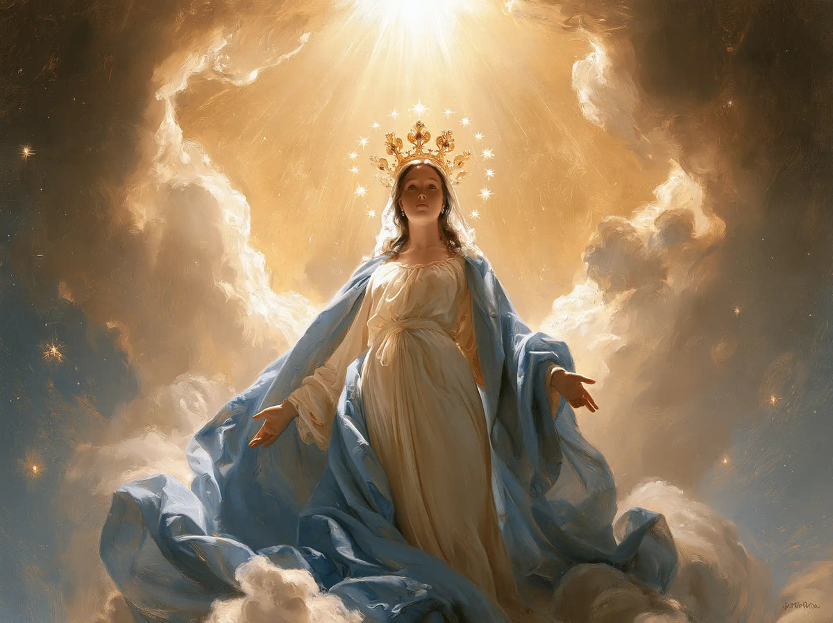 Marie, Reine du Ciel — Le Manteau soulevé dans le puits solaire