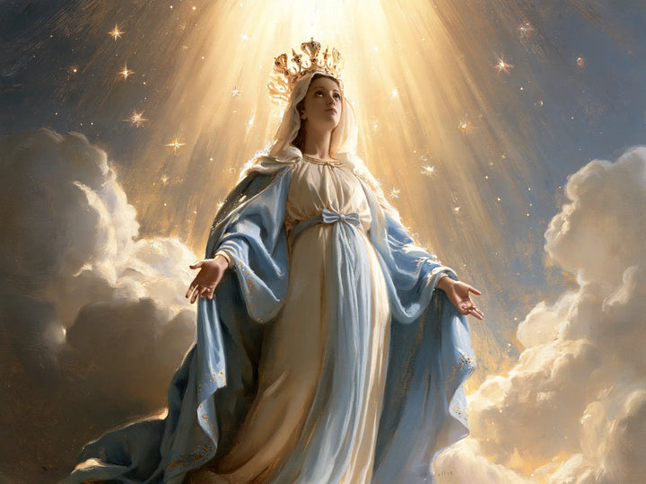Marie, Reine du Ciel — Le Regard haut sous les étoiles dispersées