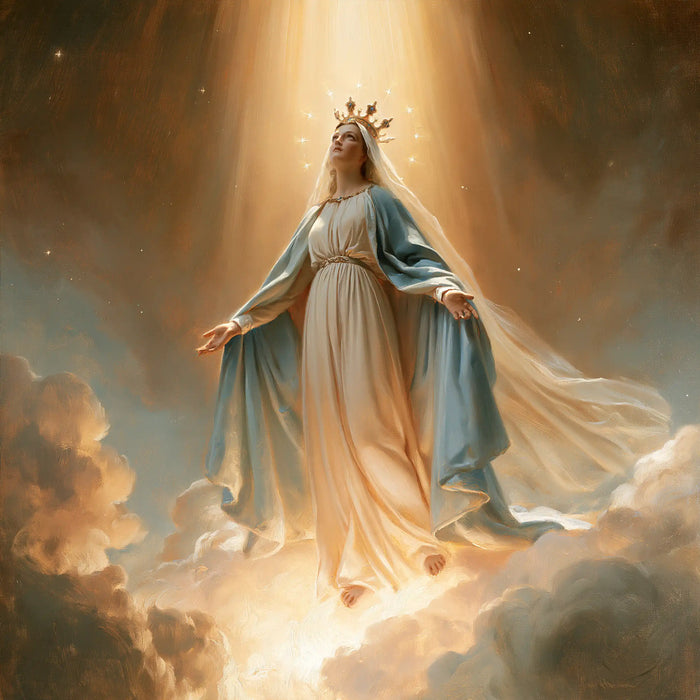 Marie, Reine du Ciel — La Traîne claire sur la pente des nuages