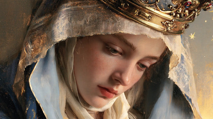 Marie, Reine du Ciel — La Couronne précieuse au-dessus du regard recueilli