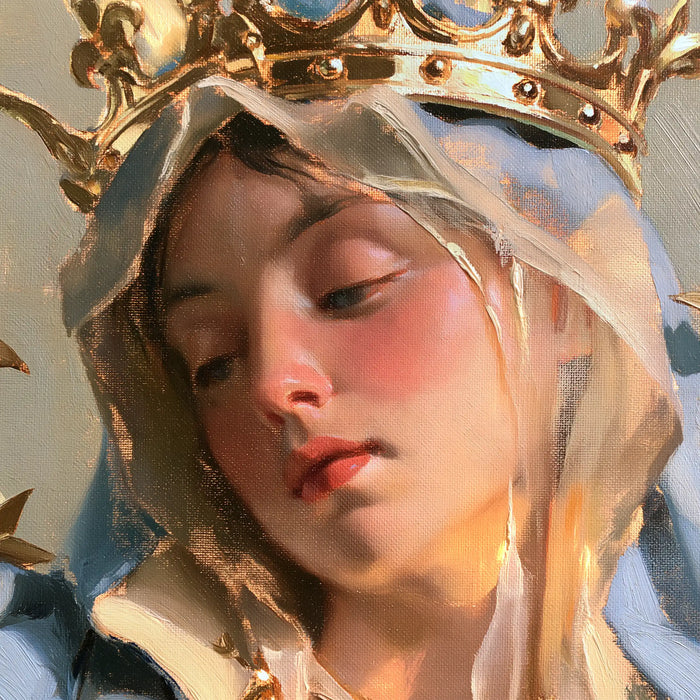Marie, Reine du Ciel — La Joue rose dans la transparence royale