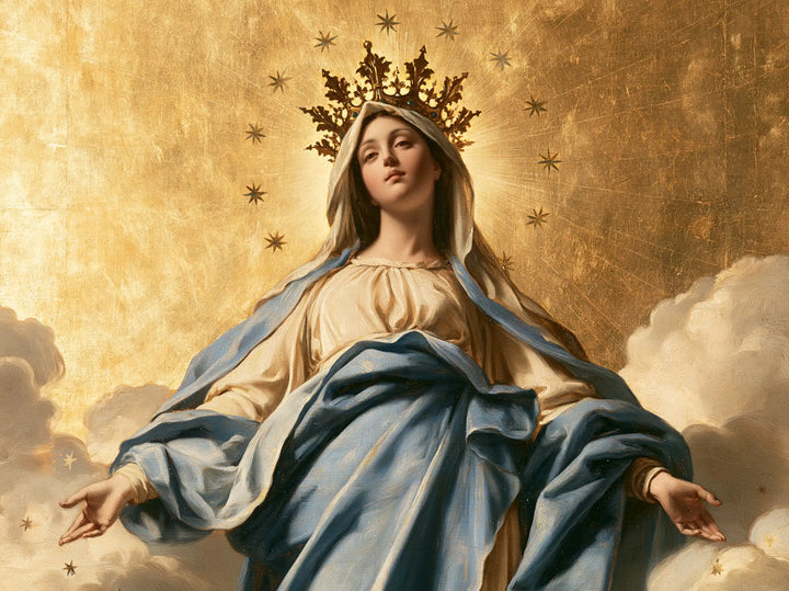 Marie, Reine du Ciel — Le Grand Drapé sous la couronne ramifiée