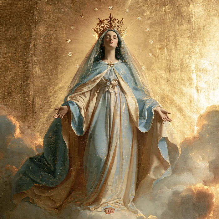 Marie, Reine du Ciel — La Traîne d’ivoire dans le halo royal