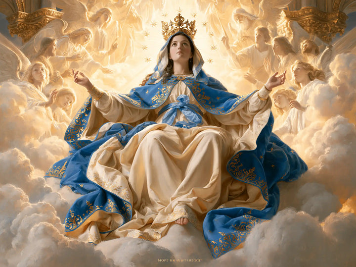 Marie, Reine du Ciel — Les Manches d’or dans le chœur éclatant