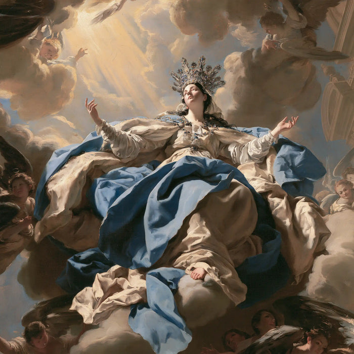 Marie, Reine du Ciel — Les Paumes offertes au ciel rayonnant