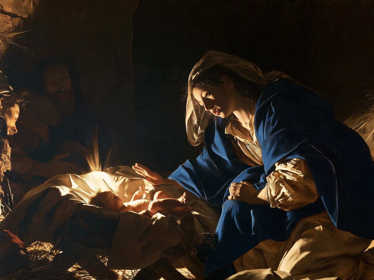 La Nativité — Les Paumes dans le halo du berceau