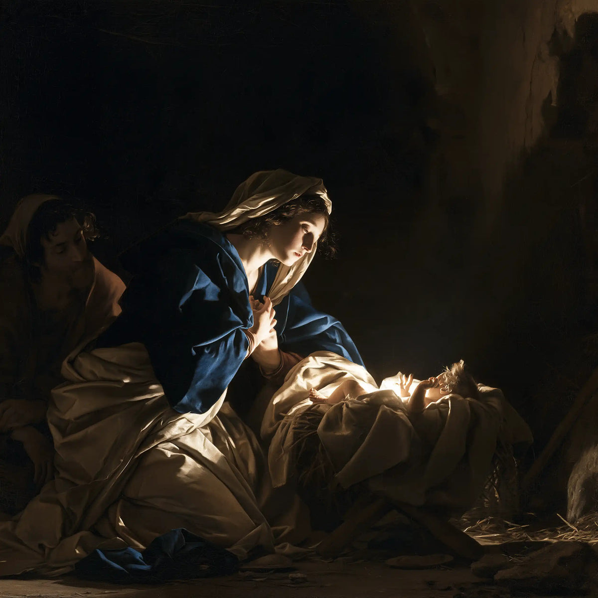 La Nativité — La Lumière entre le voile et la paille
