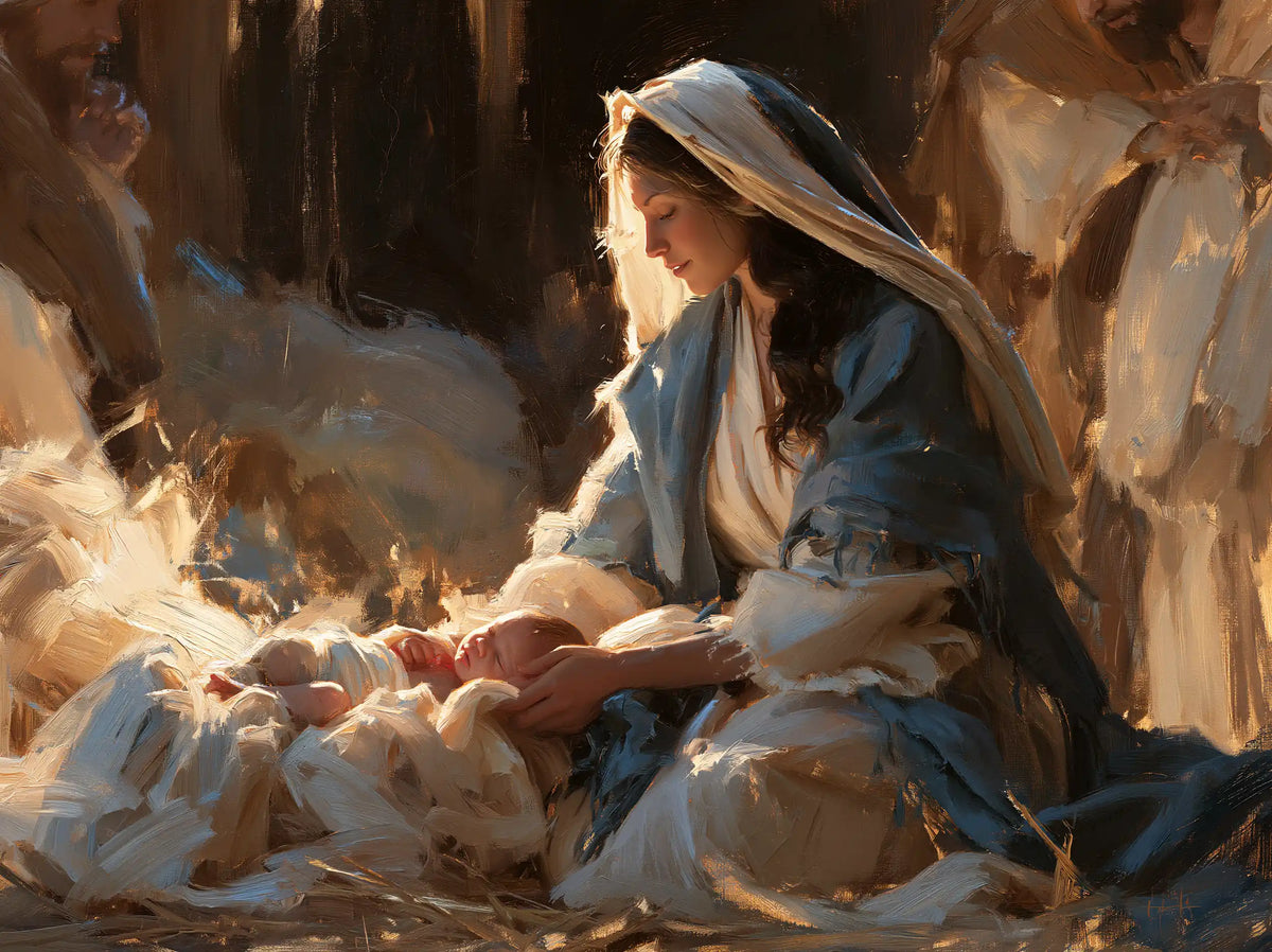 La Nativité — La Rencontre des mains dans l’or pâle