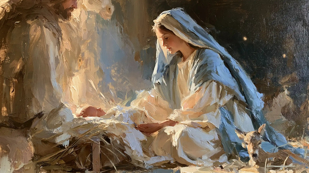 La Nativité — Le Petit Gardien près de la crèche