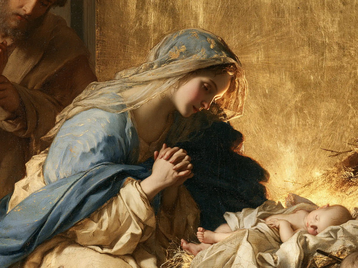 La Nativité — La Prière au manteau bleu et noir
