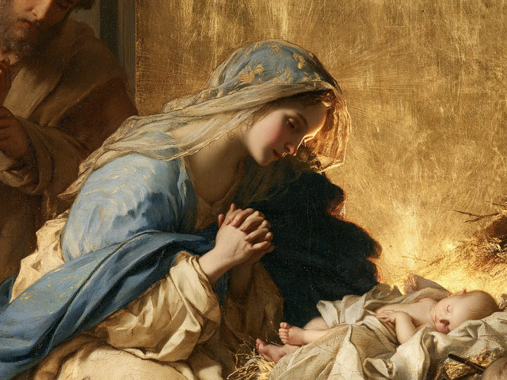 La Nativité — La Prière au manteau bleu et noir