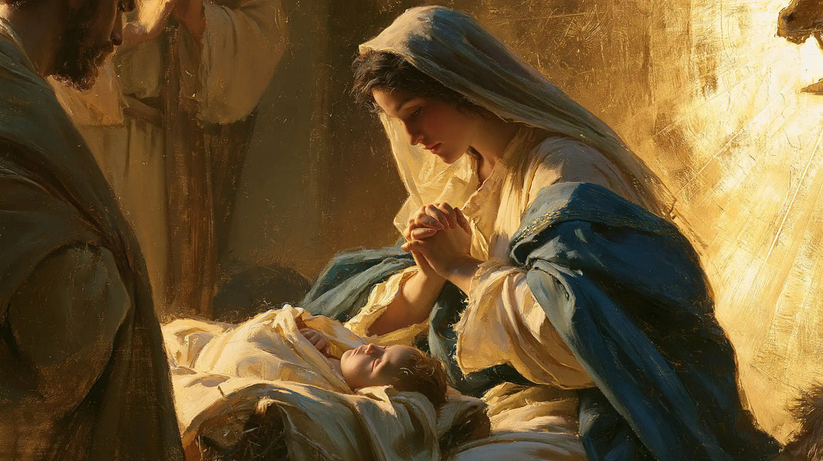 La Nativité — Les Mains jointes dans l’éclat du voile