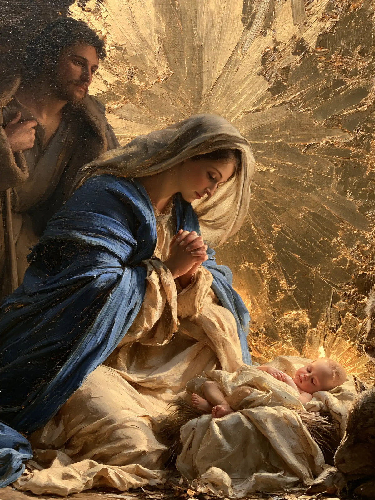 La Nativité — Le Bleu profond dans la lumière éclatée