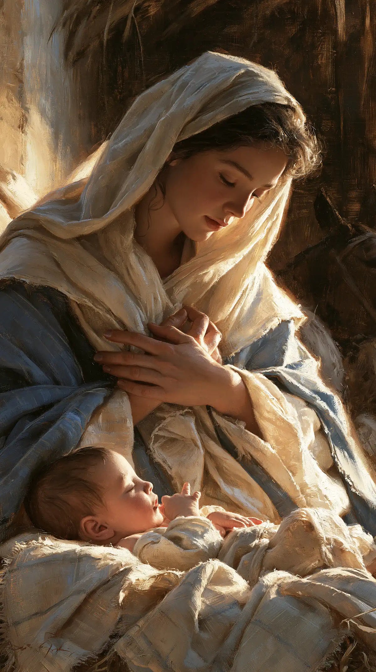 La Nativité — Les Mains croisées au-dessus du petit regard
