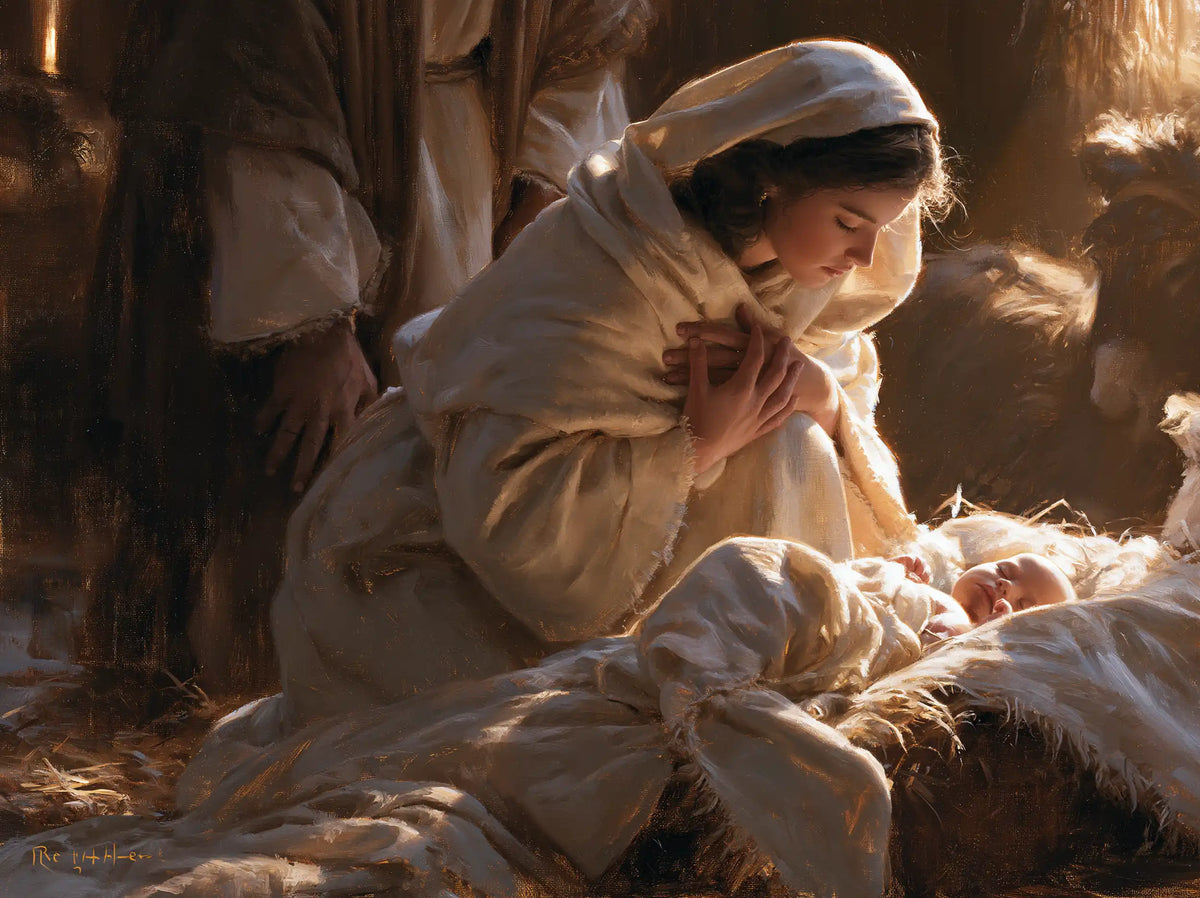 La Nativité — Les Mains croisées sous le voile blanc