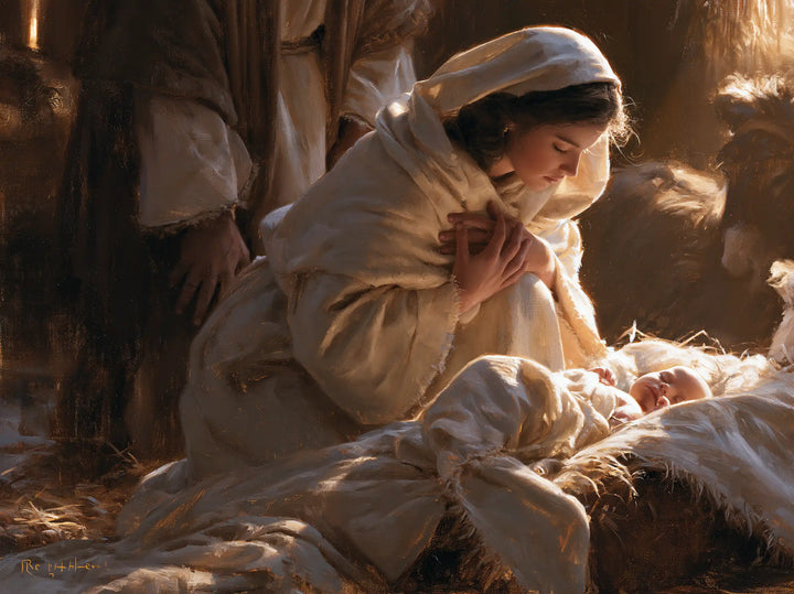 La Nativité — Les Mains croisées sous le voile blanc