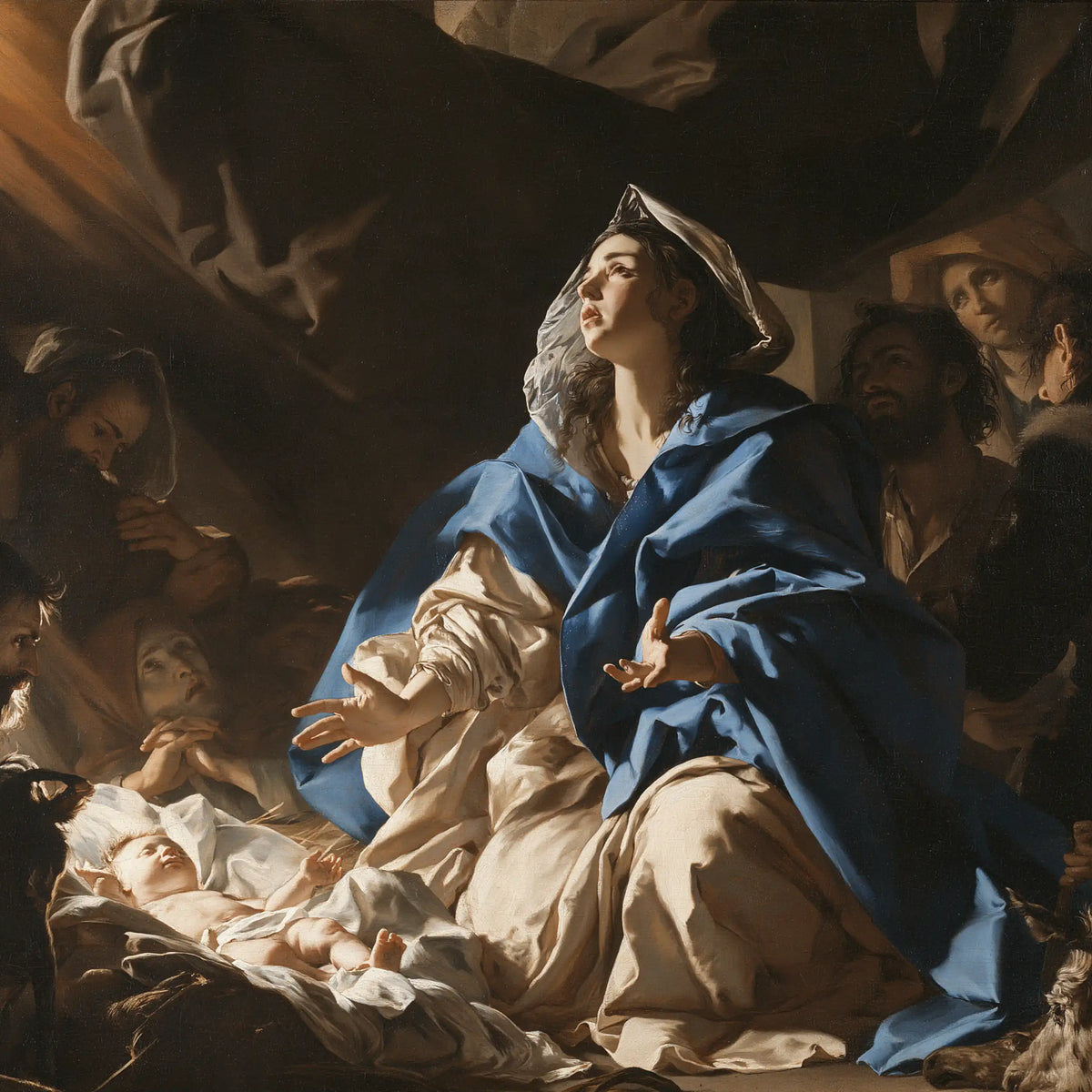 La Nativité — Le Bleu recueilli sous les tentures