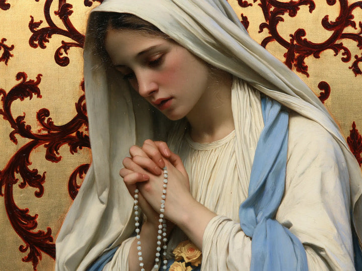 Our Lady of Lourdes – Blue Sash and Gilded Ornament