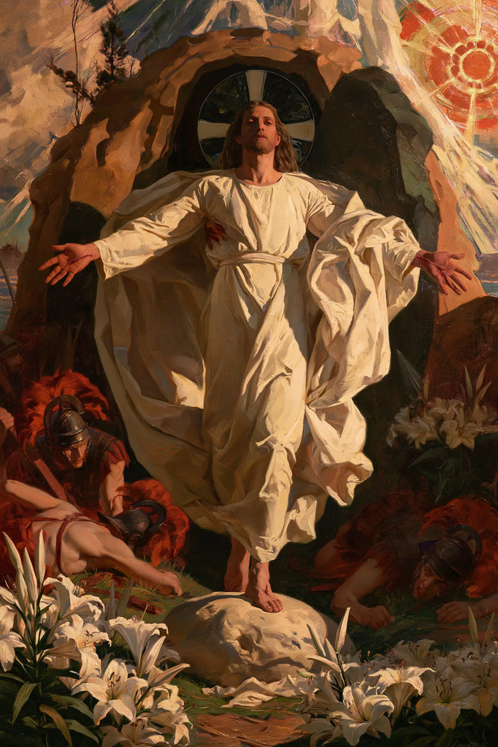 La Résurrection du Christ — Les Drapés sous le soleil rouge