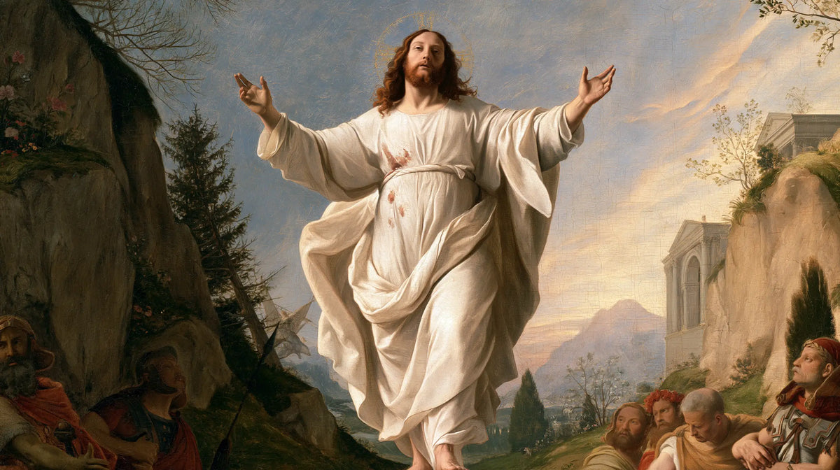 La Résurrection du Christ — Le Blanc devant les montagnes pâles