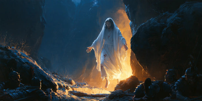 La Résurrection du Christ — Le Drapé clair dans le passage cobalt