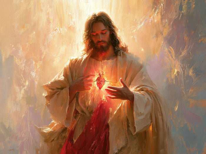 Le Sacré-Cœur de Jésus — Le Cœur dans la pluie des couleurs