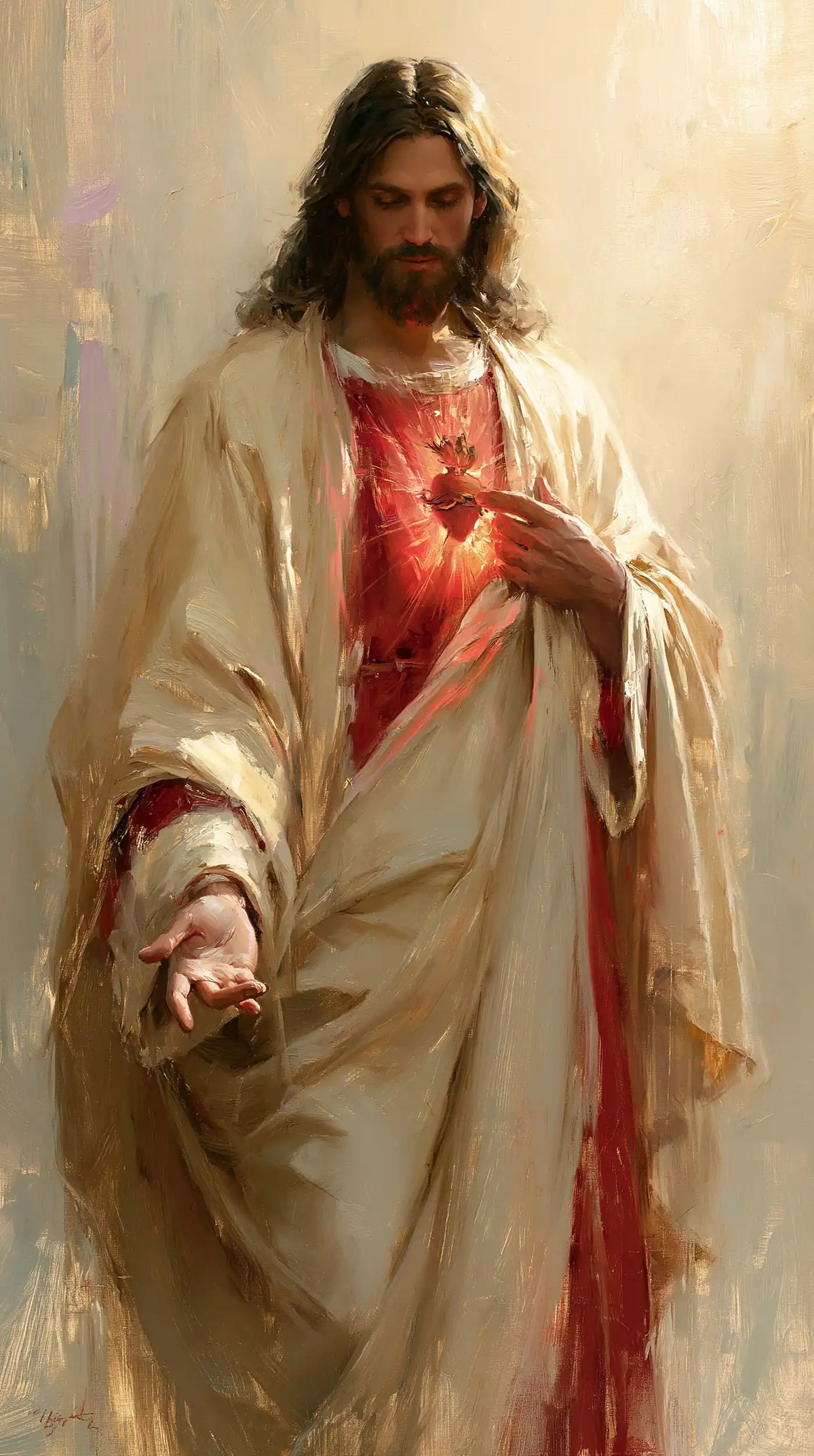 Le Sacré-Cœur de Jésus — Le Geste au bord du manteau fluide