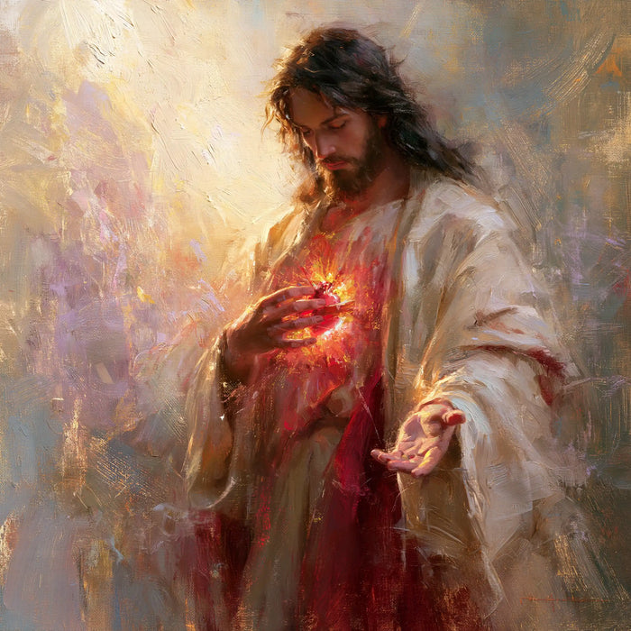 Le Sacré-Cœur de Jésus — Le Geste dans la lumière poudrée