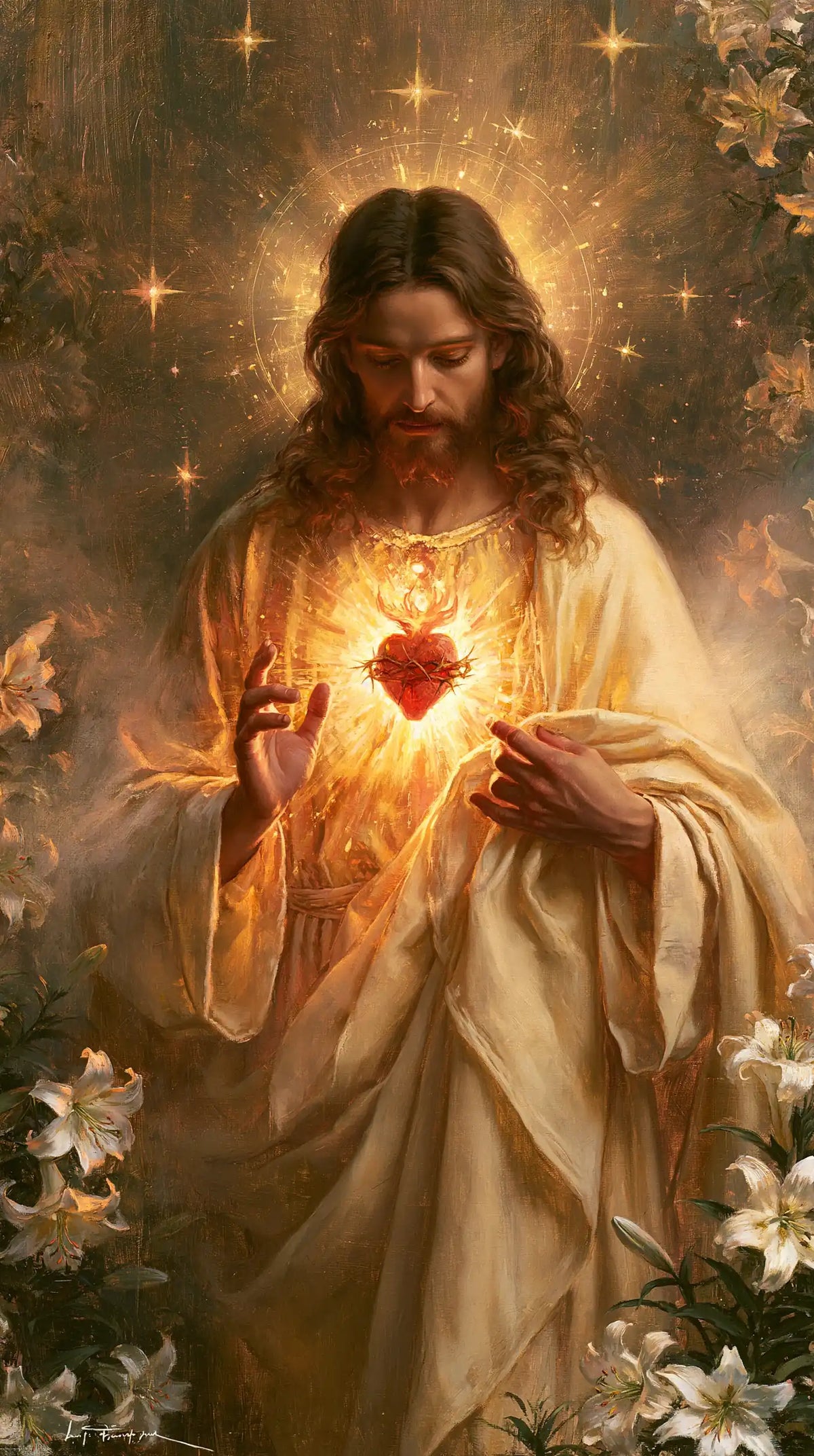 Le Sacré-Cœur de Jésus — La Bénédiction aux yeux baissés