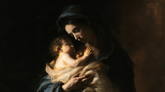 La Vierge à l’Enfant — Les Mains réunies contre le cœur