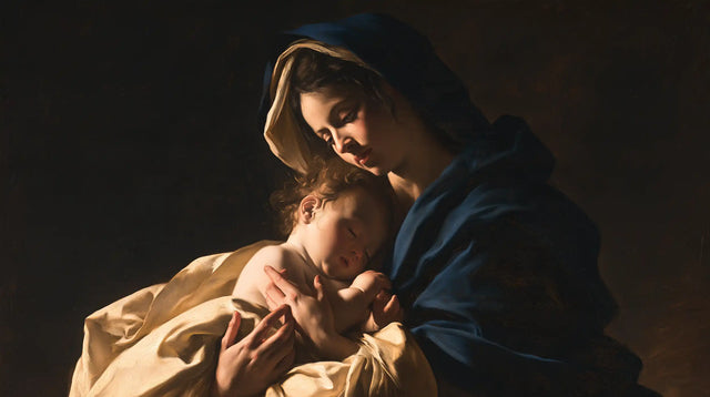 Virgin Mary and Child Jesus - Caravaggio Tenebrism · Landscape n° 13