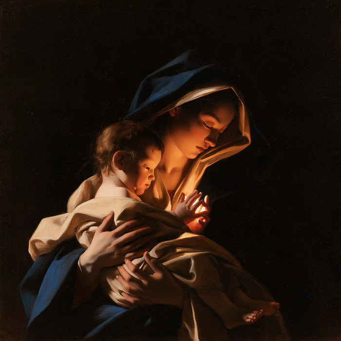 La Vierge à l’Enfant — La Tendresse éclairée de cuivre