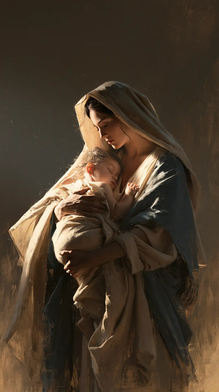 Virgin Mary and Child Jesus - Contemporary Minimalism · Portrait n° 2