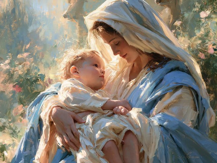La Vierge à l’Enfant — Le Regard au jardin de lumière