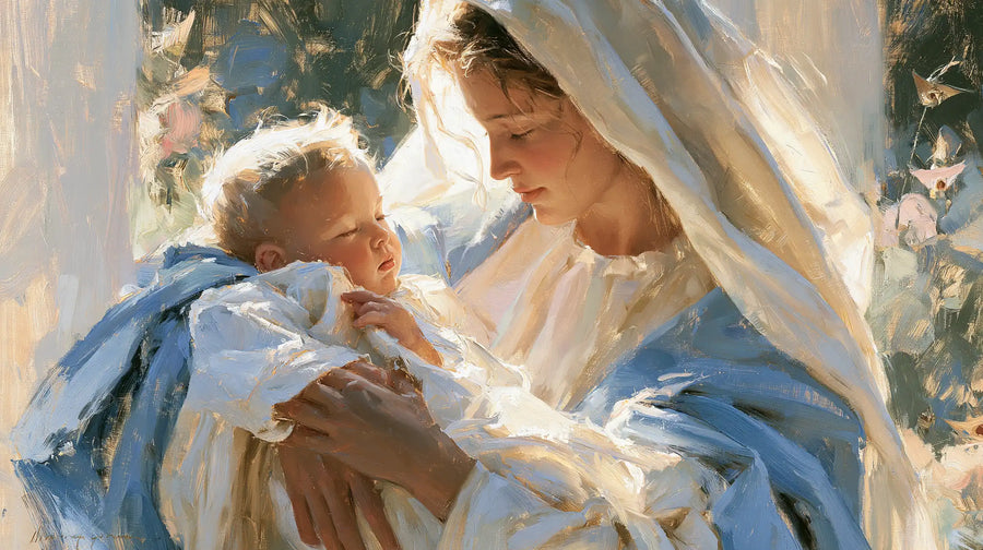 Virgin Mary and Child Jesus - Impressionist · Landscape n° 16