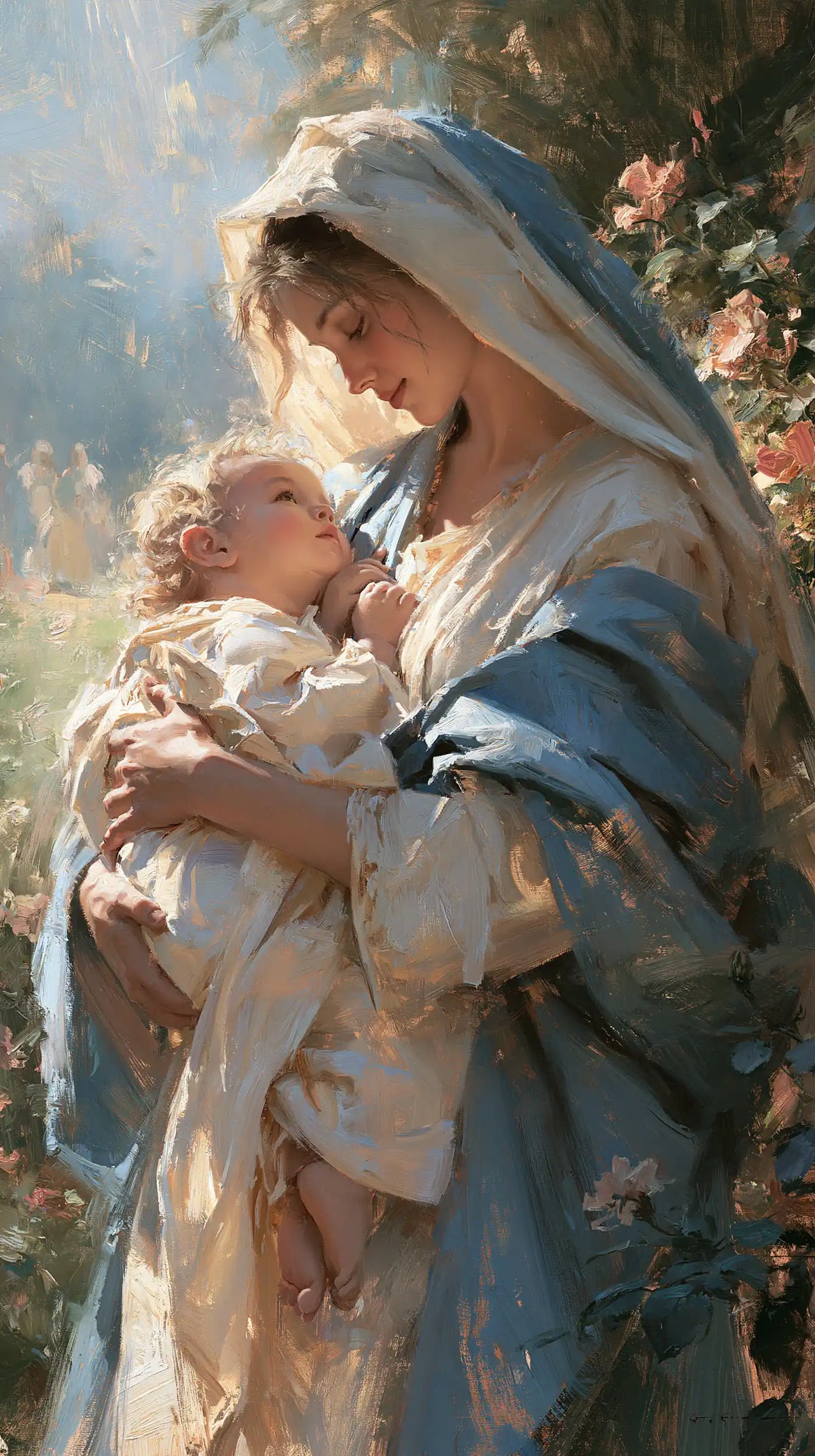 La Vierge à l’Enfant — Le Berceau près des roses grimpantes