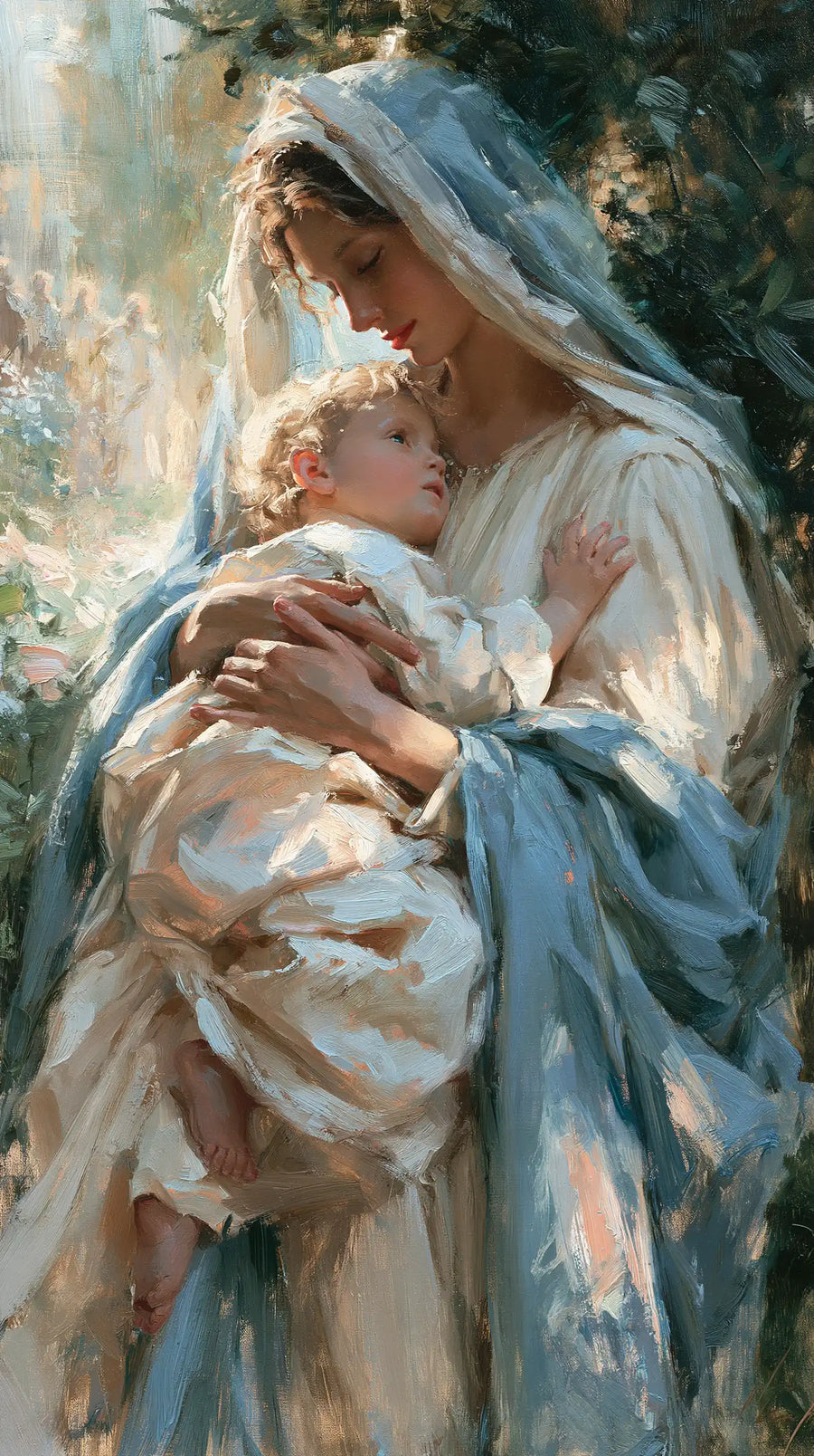 Virgin Mary and Child Jesus - Impressionist · Portrait n° 32
