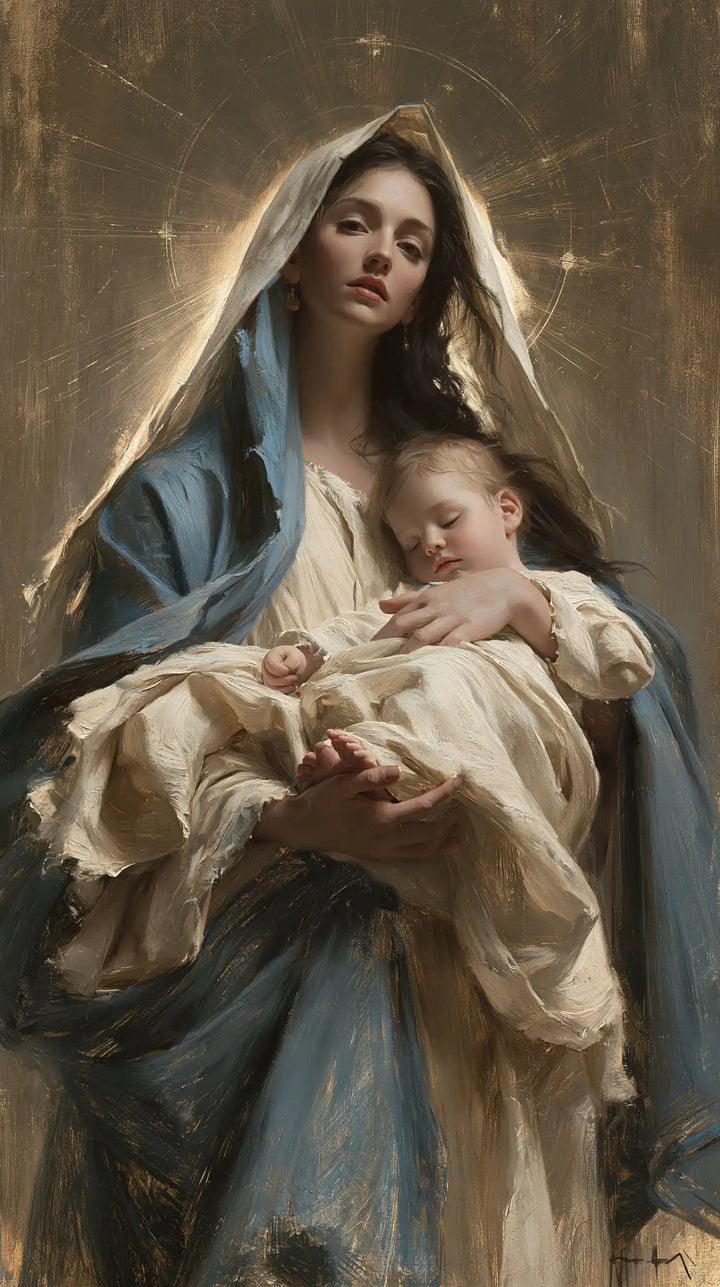 La Vierge à l’Enfant — Le Berceau sous le nimbe aux fils d’or