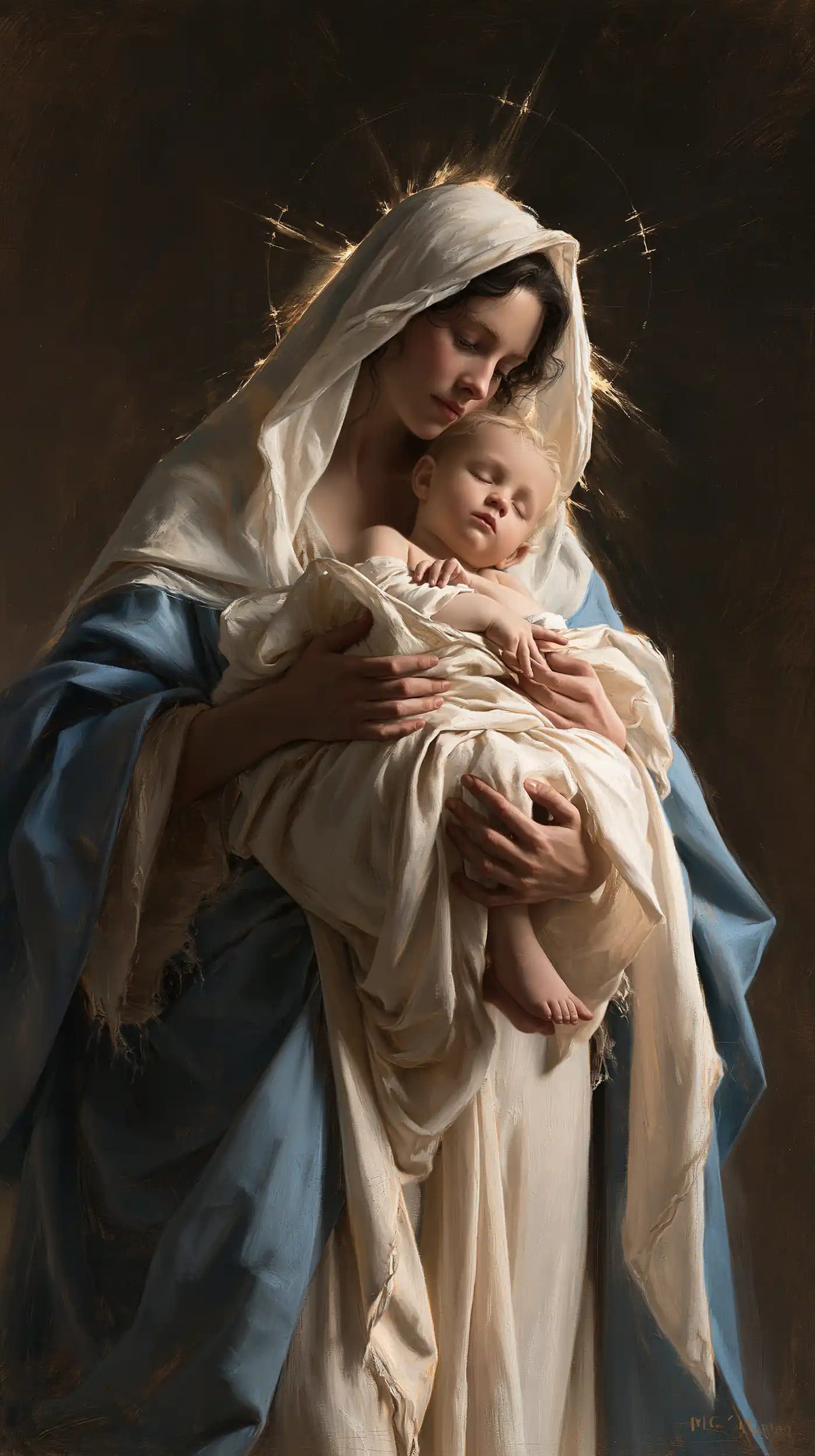 La Vierge à l’Enfant — Le Petit Sommeil aux pieds réunis