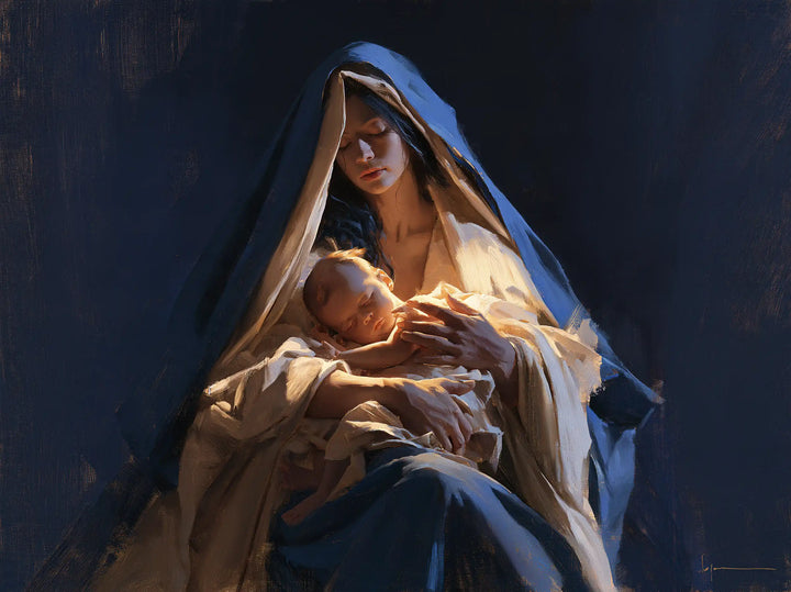 La Vierge à l’Enfant — Le Berceau au centre du silence bleu