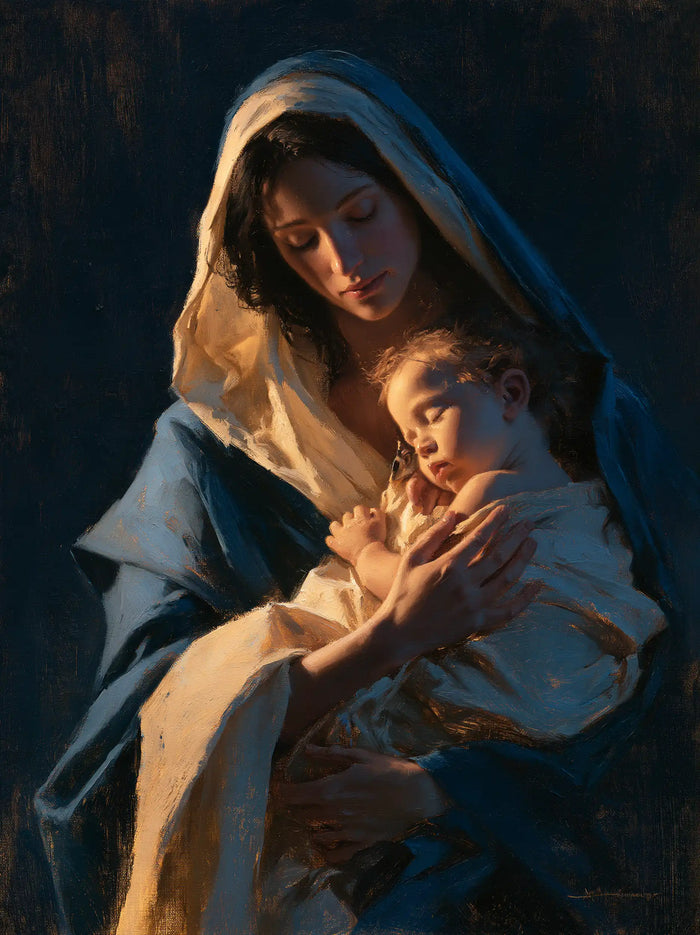 La Vierge à l’Enfant — La Petite Joue soutenue par la paume